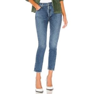 NWT Agolde High Rise Jeans Size 30 Organic Denim Classic Distressed Medium Wash